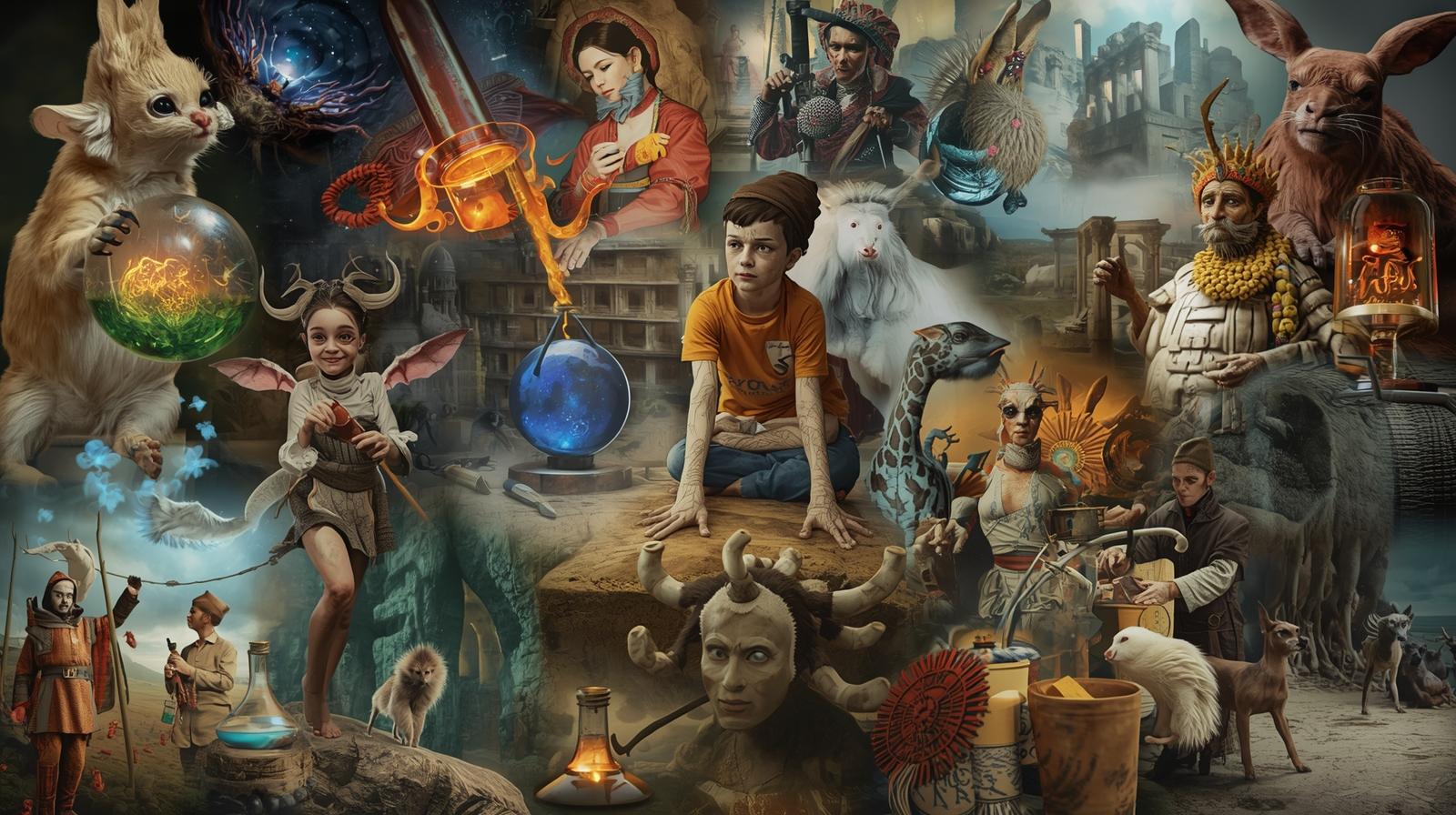 Collage of unusual facts, mysterious locations, and curious events from around the world