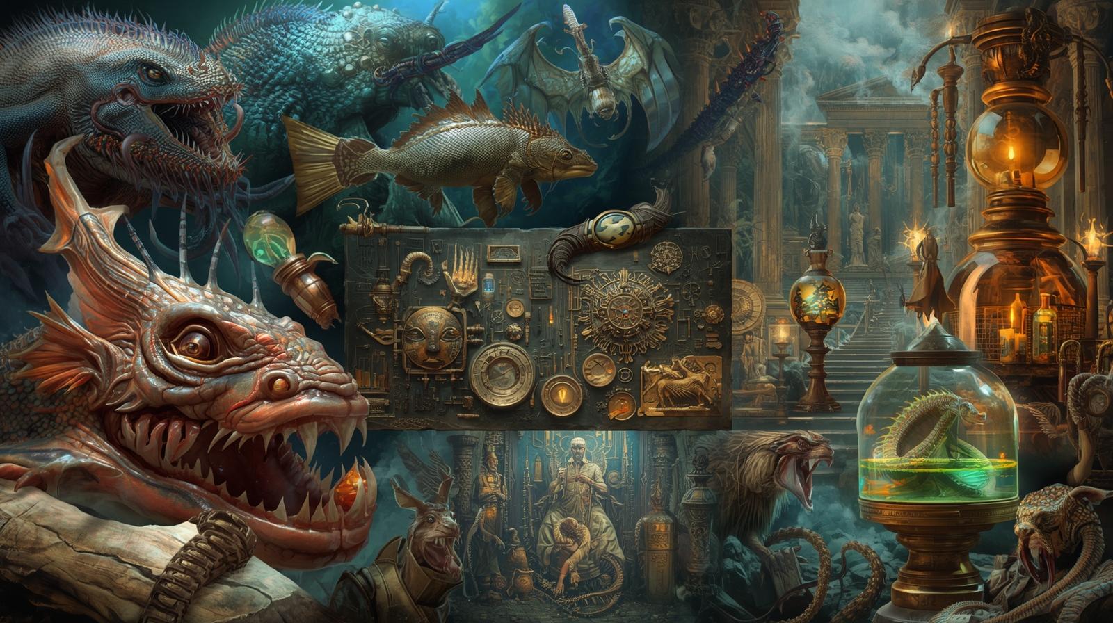 Collage of unusual facts, mysterious locations, and curious events from around the world